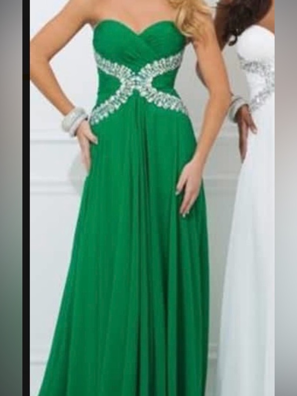New Tony Bowls TBE11412 Green Sweetheart Prom Pageant Formal Dress Sz 6 Cruise